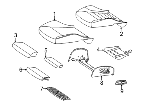 2021 Mercedes-Benz GLC63 AMG Driver Seat Components Diagram 3
