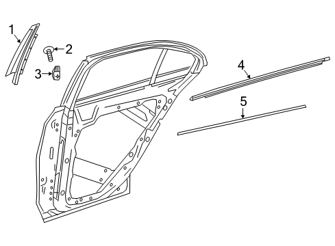 2017 Mercedes-Benz E400 Exterior Trim - Rear Door Diagram 2