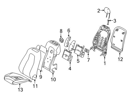2021 Mercedes-Benz A220 Passenger Seat Components Diagram