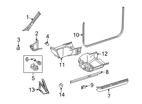 2011 Mercedes-Benz E550 Interior Trim - Pillars Diagram 2