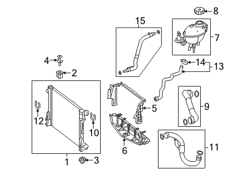 2011 Mercedes-Benz E350 Radiator & Components Diagram 2