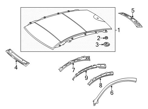 2017 Mercedes-Benz E400 Roof Rail Diagram for 207-630-05-35
