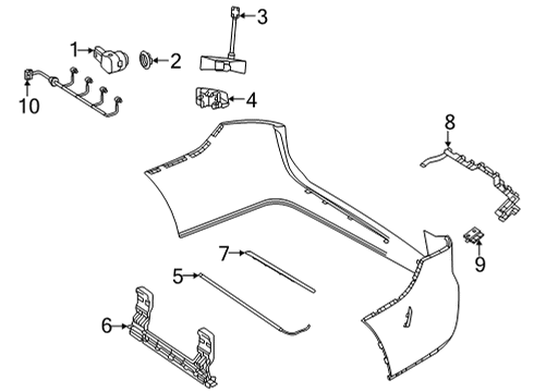 2025 Mercedes-Benz GLE53 AMG Electrical Components - Rear Bumper
