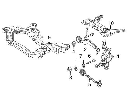 2016 Mercedes-Benz E63 AMG S Front Suspension Components Diagram 2