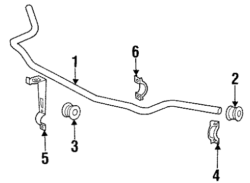 1992 Mercedes-Benz 400E Stabilizer Bar & Components Diagram 3