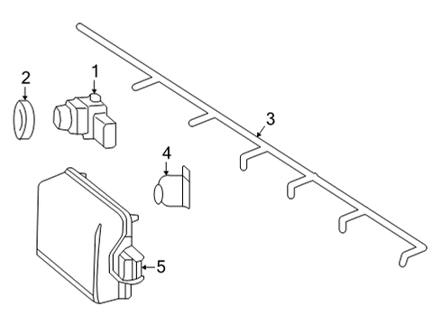 2022 Mercedes-Benz GLC43 AMG Electrical Components - Front Bumper Diagram
