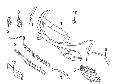 2021 Mercedes-Benz E63 AMG S Bumper & Components - Front Diagram