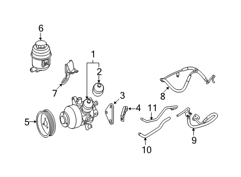 2008 Mercedes-Benz CL600 P/S Pump & Hoses Diagram