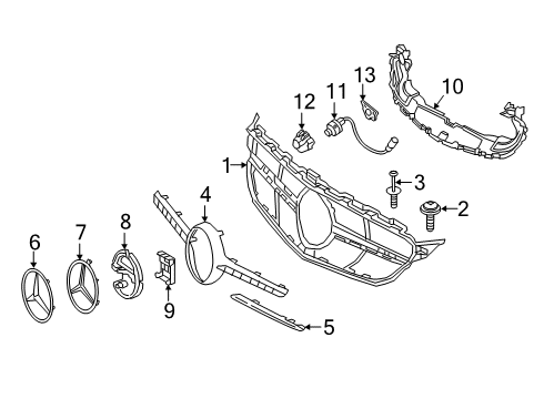 2019 Mercedes-Benz C300 Grille & Components Diagram 2