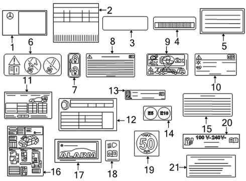 2020 Mercedes-Benz GLC43 AMG Information Labels Diagram 2
