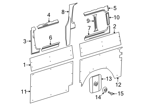 2025 Mercedes-Benz Sprinter 3500XD Interior Trim - Side Panel Diagram 12