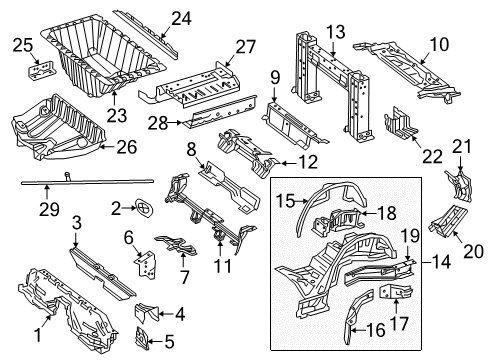2023 Mercedes-Benz C43 AMG Rear Floor & Rails Diagram 3