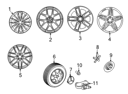 2021 Mercedes-Benz E350 Wheels Diagram 3