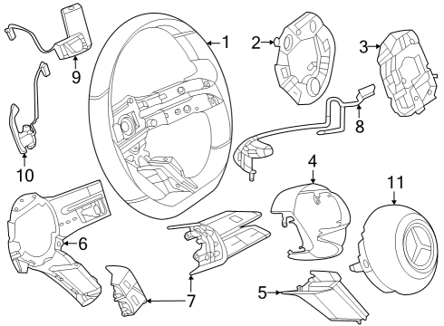 2025 Mercedes-Benz GLC350e Steering Wheel & Trim Diagram 2
