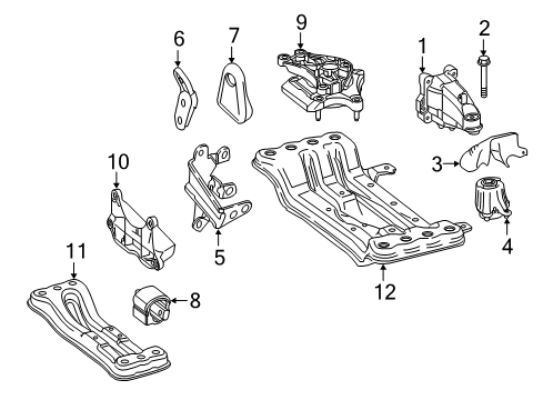 2019 Mercedes-Benz E450 Engine & Trans Mounting Diagram