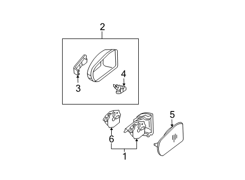 2003 Mercedes-Benz E500 Outside Mirrors Diagram
