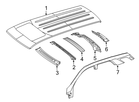 2014 Mercedes-Benz GL550 Roof & Components Diagram 2