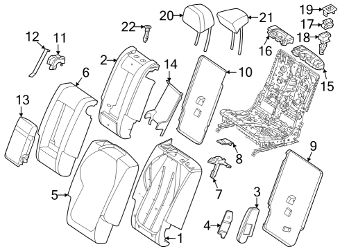2025 Mercedes-Benz EQS 450+ SUV Second Row Seats Diagram 3