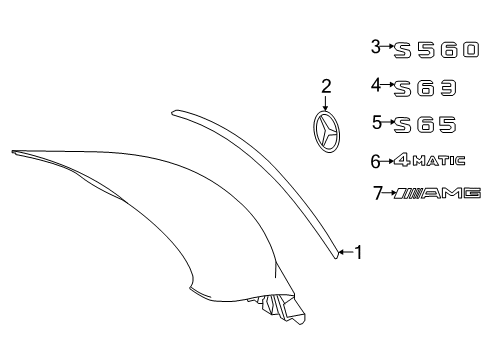 2018 Mercedes-Benz S560 Exterior Trim - Trunk Diagram