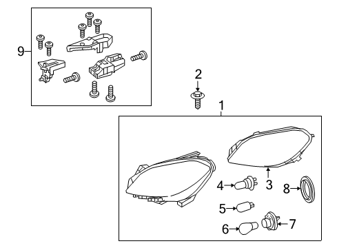 2016 Mercedes-Benz B250e Headlamp Components Diagram 2