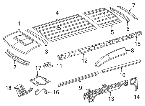 2020 Mercedes-Benz Sprinter 2500 Roof & Components Diagram 2