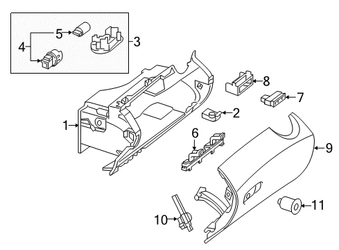 2017 Mercedes-Benz C350e Glove Box Diagram