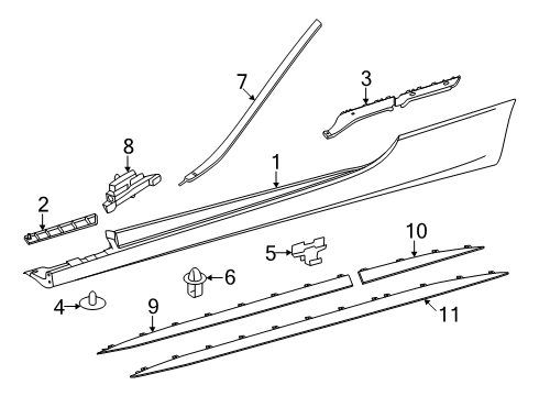 2024 Mercedes-Benz CLE450 Exterior Trim - Pillars Diagram 2