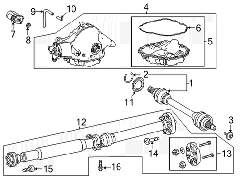 2024 Mercedes-Benz GLS63 AMG REAR AXLE SHAFT Diagram for 167-350-84-01-64