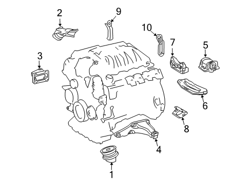 2010 Mercedes-Benz SLK55 AMG Engine & Trans Mounting Diagram
