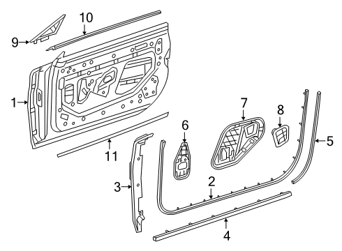 2018 Mercedes-Benz S63 AMG Exterior Trim - Door Diagram