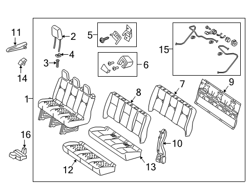 2021 Mercedes-Benz Sprinter 2500 Rear Seat Components Diagram 2