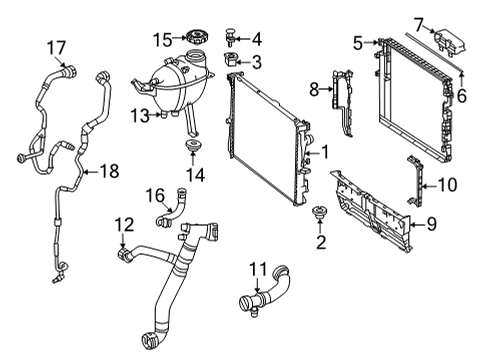 2025 Mercedes-Benz GLE63 AMG S Radiator & Components Diagram 3