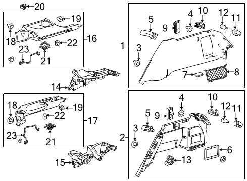 2019 Mercedes-Benz GLE43 AMG Interior Trim - Rear Body Diagram 3