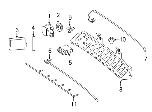 2017 Mercedes-Benz E300 Electrical Components - Rear Bumper Diagram
