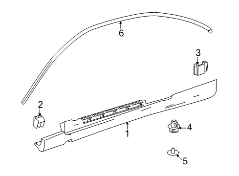 2012 Mercedes-Benz E550 Exterior Trim - Pillars Diagram 2