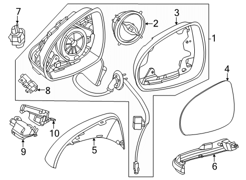 2025 Mercedes-Benz GLC300 Outside Mirrors Diagram 2