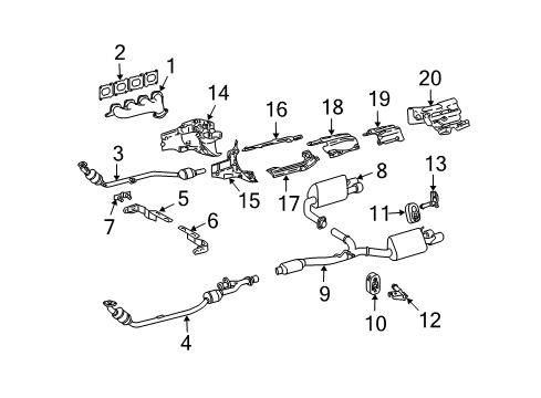 2007 Mercedes-Benz CLK63 AMG Front Pipe Diagram for 209-490-30-19-80