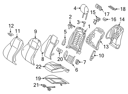 2024 Mercedes-Benz G550 Passenger Seat Components Diagram