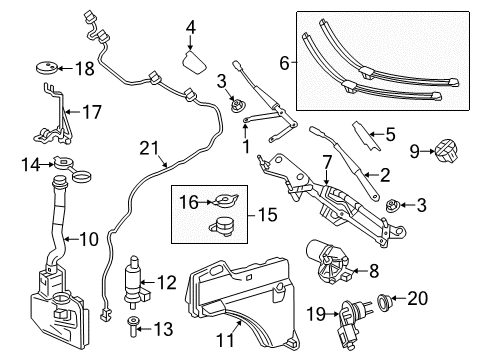 2017 Mercedes-Benz GLS63 AMG Wiper & Washer Components - Body Diagram 2