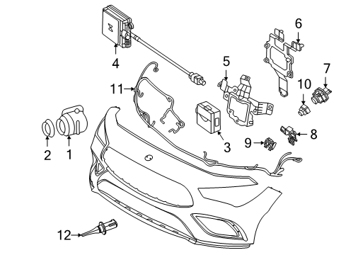 2020 Mercedes-Benz CLA45 AMG Bumper & Components - Front Diagram 2