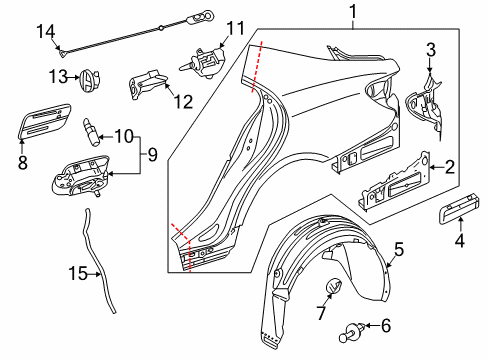 2013 Mercedes-Benz CLS550 Fuel Door Diagram