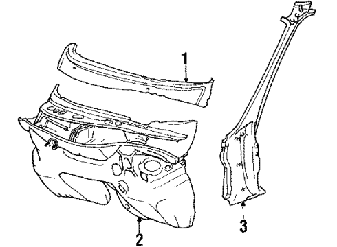 1984 Mercedes-Benz 300SD Cowl Diagram