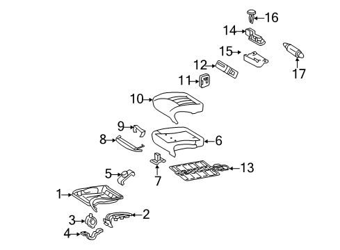 2011 Mercedes-Benz R350 Front Seat Components Diagram 2