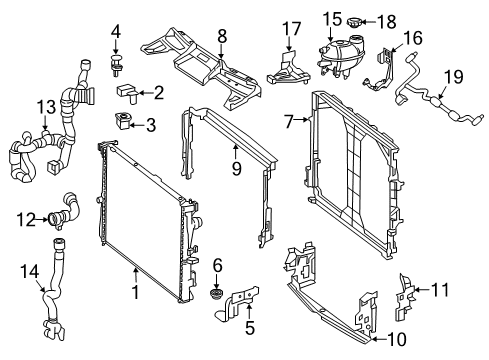 2020 Mercedes-Benz E63 AMG S Radiator & Components Diagram 2
