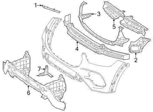 2024 Mercedes-Benz GLE53 AMG SUV Bumper & Components - Front Diagram 2