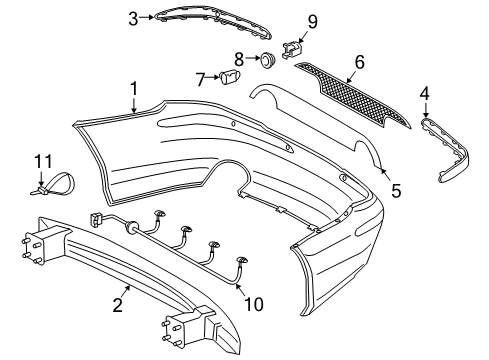 2007 Mercedes-Benz SL600 Bumper & Components - Rear Diagram