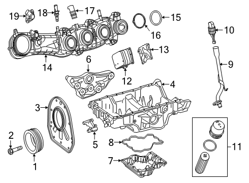 2020 Mercedes-Benz S63 AMG Engine Parts Diagram 2