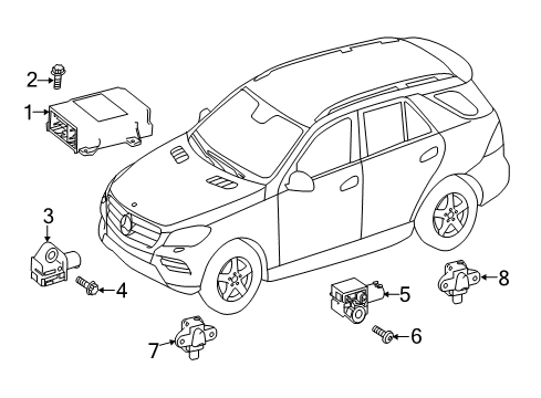 2014 Mercedes-Benz GL550 Air Bag Components