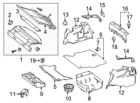 2014 Mercedes-Benz E350 Interior Trim - Rear Body Diagram 2