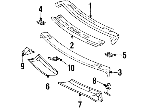1991 Mercedes-Benz 300SL Windshield Header & Components
